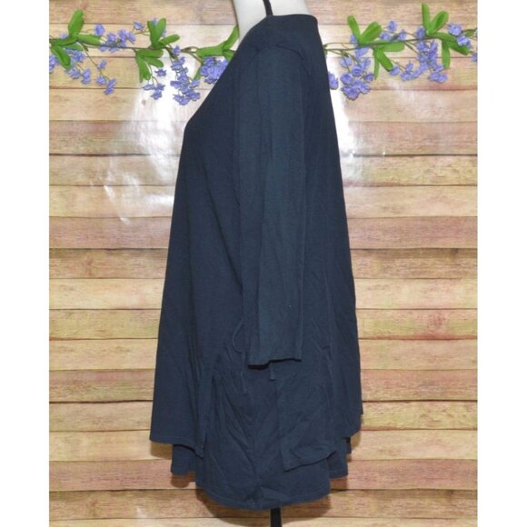 Pure Jill Ladies Navy Blue Layered Side Tie Tunic Pullover Top Size XL 3/4 Sleev - Picture 3 of 10